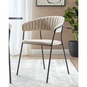 Set van 2 eetkamerstoelen MARIPOSA Fluweel Taupe