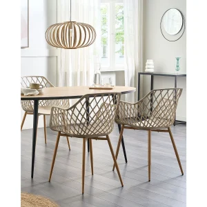 Set van 2 eetkamerstoelen NASHUA Beige Set van 2 eetkamerstoelen NASHUA Beige