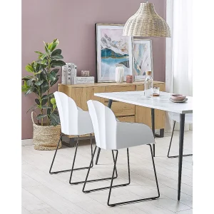 Set van 2 eetkamerstoelen SYLVA Wit Set van 2 eetkamerstoelen SYLVA Wit