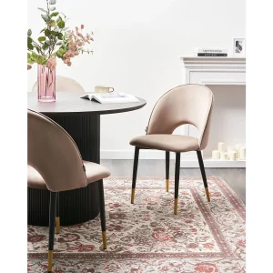 Set van 2 eetkamerstoelen MAGALIA Fluweel Taupe