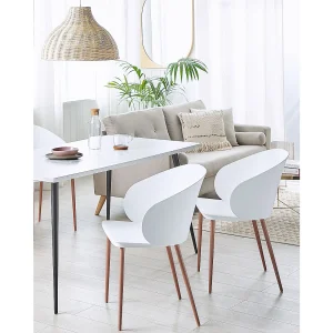 Set van 2 eetkamerstoelen BLAYKEE Wit Set van 2 eetkamerstoelen BLAYKEE Wit