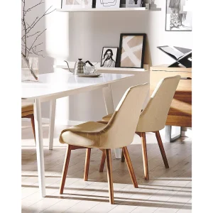 Set van 2 eetkamerstoelen MELFORT Zandbeige Set van 2 eetkamerstoelen MELFORT Zandbeige