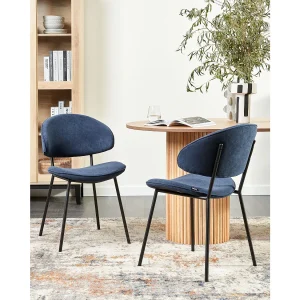 Set van 2 eetkamerstoelen KIANA Donkerblauw Set van 2 eetkamerstoelen KIANA Donkerblauw