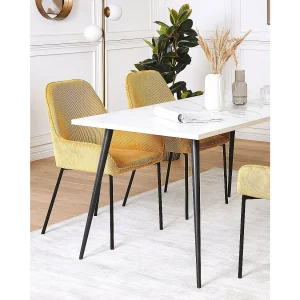 Set van 2 eetkamerstoelen LOVERNA Corduroy Mosterdgeel