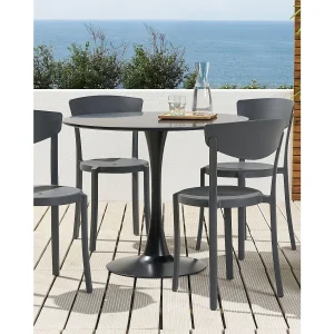 Set van 4 tuinstoelen VIESTE Donkergrijs Set van 4 tuinstoelen VIESTE Donkergrijs