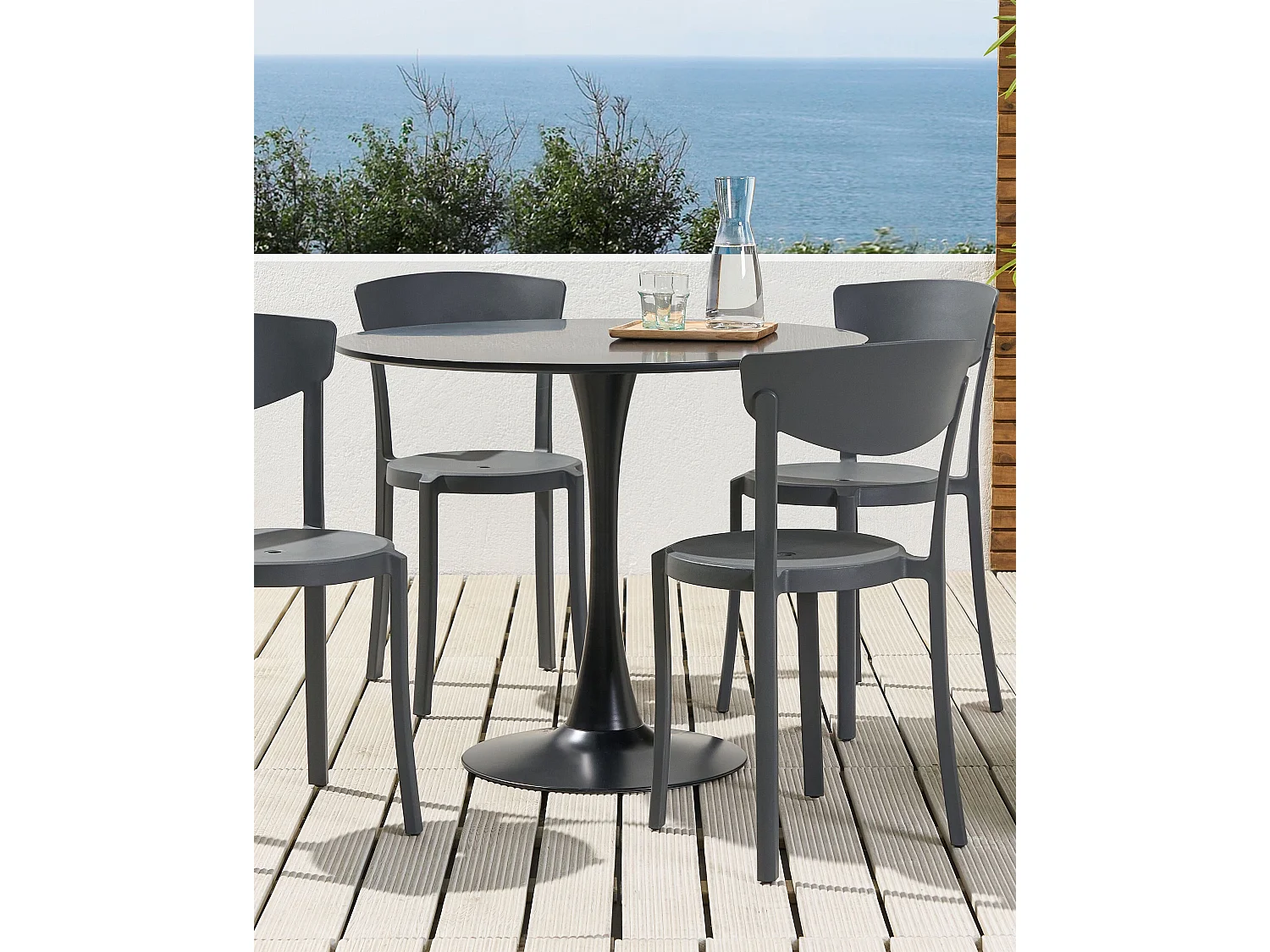 Set van 4 tuinstoelen VIESTE Donkergrijs