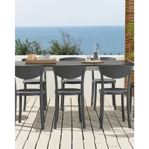 Set van 8 eetkamerstoelen VIESTE Synthetisch materiaal Donkergrijs