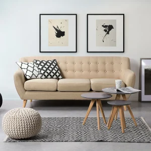 Bank MOTALA Stof Beige 3-zitter