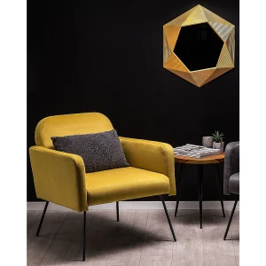 Fauteuil NARKEN Fluweel Mosterdgeel Fauteuil NARKEN Fluweel Mosterdgeel