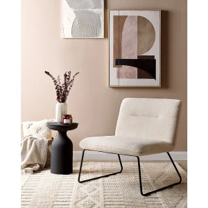 Fauteuil COTULLA Bouclé Wit Fauteuil COTULLA Bouclé Wit