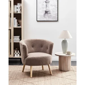 Fauteuil ODENZEN Bouclé Bruin Fauteuil ODENZEN Bouclé Bruin