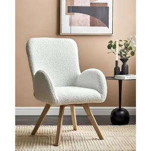 Fauteuil BJARN Bouclé Wit Fauteuil BJARN Bouclé Wit