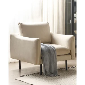 Fauteuil VINTERBRO Fluweel Lichtbeige Fauteuil VINTERBRO Fluweel Lichtbeige