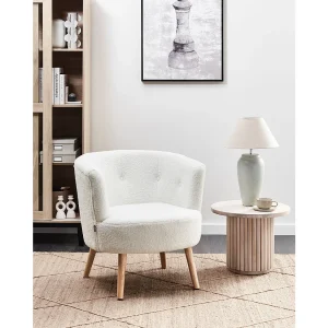 Fauteuil ODENZEN Bouclé Wit Fauteuil ODENZEN Bouclé Wit