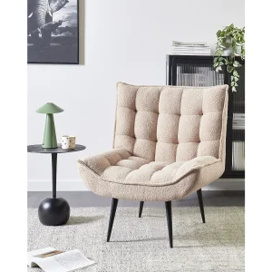 Fauteuil ALVESTA Bouclé Beige Fauteuil ALVESTA Bouclé Beige