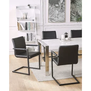 Set van 2 vergaderstoelen BUFORD Kunstleer Zwart Set van 2 vergaderstoelen BUFORD Kunstleer Zwart