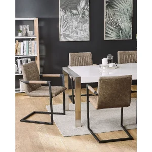 Set van 2 vergaderstoelen BRANDOL Kunstleer Bruin Set van 2 vergaderstoelen BRANDOL Kunstleer Bruin