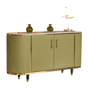 Dressoir – Groen Marmer, Imitatieleer – MARIA