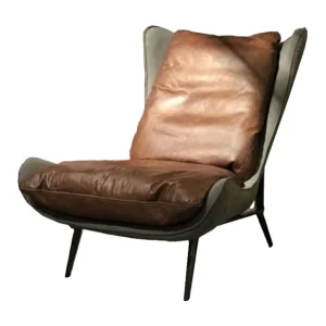 Lounge- Cocktail- Club fauteuil – Bruin Leer – ERIO Lounge- Cocktail- Club fauteuil – Bruin Leer – ERIO