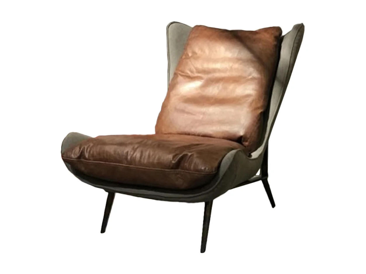 Lounge- Cocktail- Club fauteuil - Bruin Leer - ERIO