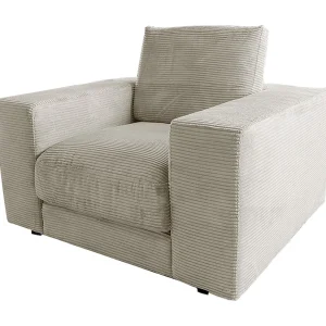 Enkele fauteuil – Crème wit Koord – MADELINE