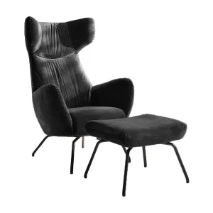 Oorfauteuil – Zwart Fluweel – LOTTE Oorfauteuil – Zwart Fluweel – LOTTE
