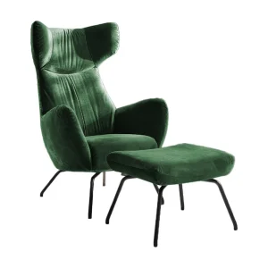 Oorfauteuil – Smaragdgroen Fluweel – LOTTE Oorfauteuil – Smaragdgroen Fluweel – LOTTE