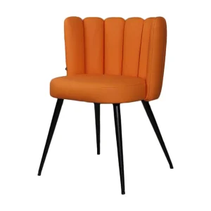 Gestoffeerde stoel – Oranje Imitatieleer – JADA Gestoffeerde stoel – Oranje Imitatieleer – JADA