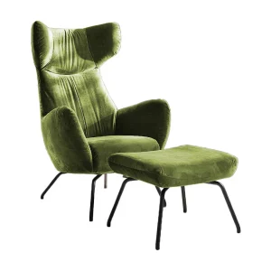 Oorfauteuil – Donkergroen Fluweel – LOTTE Oorfauteuil – Donkergroen Fluweel – LOTTE