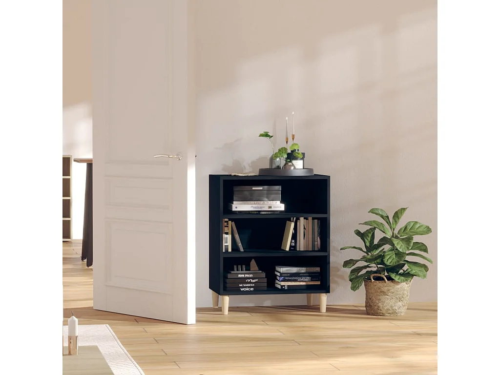 Dressoir 57x35x70 cm bewerkt hout zwart