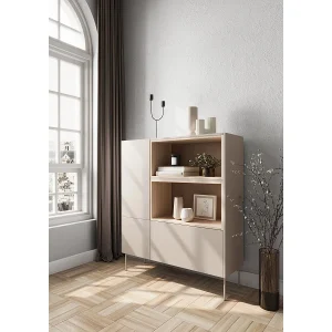 Dressoir 2 deuren 1 lade met metalen voet 120×140 cm Dressoir 2 deuren 1 lade met metalen voet 120×140 cm