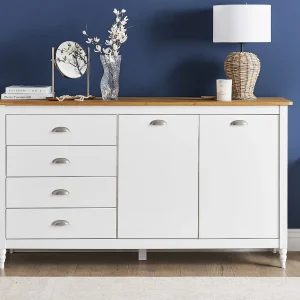 Dressoir met 2 deuren SHILLINGTON Dennenhout Wit Dressoir met 2 deuren SHILLINGTON Dennenhout Wit