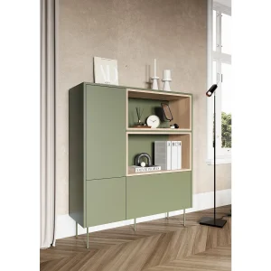 Dressoir 2 deuren 1 lade met metalen voet 120×140 cm Dressoir 2 deuren 1 lade met metalen voet 120×140 cm