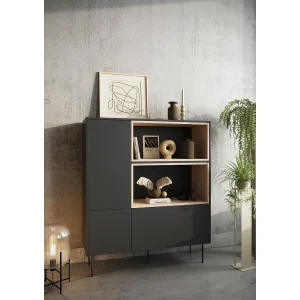 Dressoir 2 deuren 1 lade met metalen voet 120×140 cm Dressoir 2 deuren 1 lade met metalen voet 120×140 cm