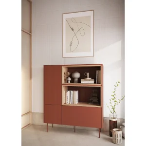 Dressoir 2 deuren 1 lade met metalen voet 120×140 cm Dressoir 2 deuren 1 lade met metalen voet 120×140 cm