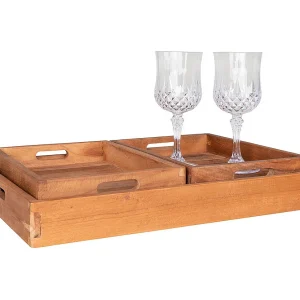 Faro Dienblad, set van 3 teak.