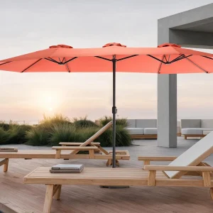 Dubbele parasol (4,53m x 2,67m) – Zwenkbare parasol – Zwengelsysteem – Perfect voor tuin of terras – Optimale zonwering