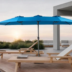 Dubbele parasol (4,53m x 2,67m) – Zwenkbare parasol – Zwengelsysteem – Perfect voor tuin of terras – Optimale zonwering
