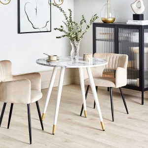 Eettafel GUTIERE Wit marmer 80 cm 80 cm