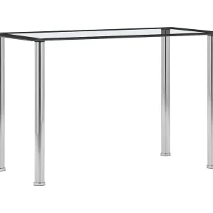 Eettafel 120x60x75 cm gehard glas zwart en transparant Eettafel 120x60x75 cm gehard glas zwart en transparant