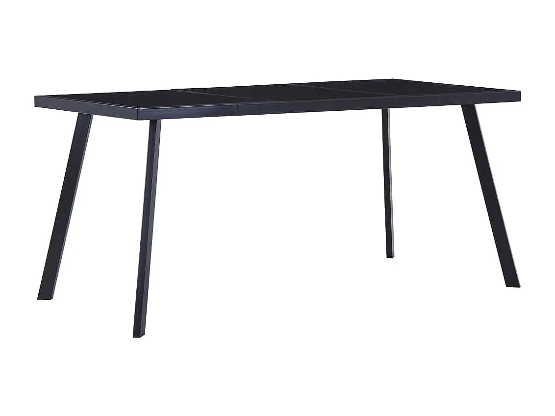 Eettafel 180x90x75 cm gehard glas zwart