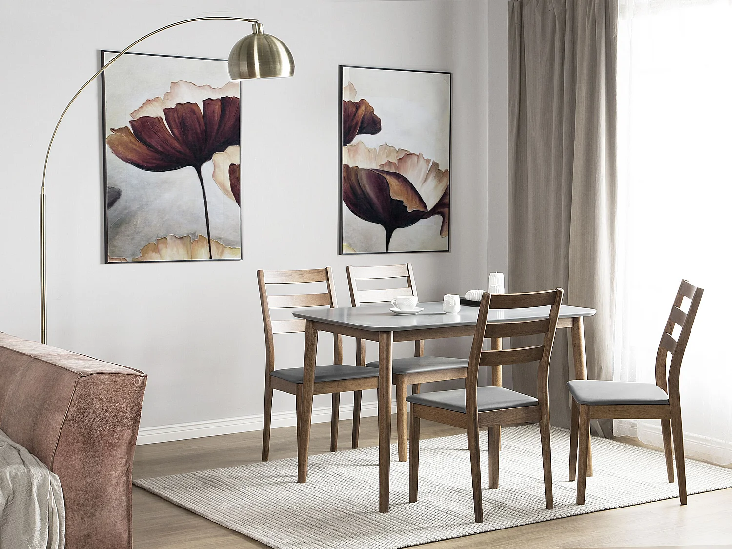 Eettafel MODESTO Grijs 118 cm 77 cm Hout