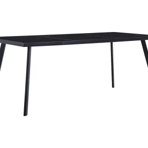 Eettafel 160x80x75 cm gehard glas zwart Eettafel 160x80x75 cm gehard glas zwart