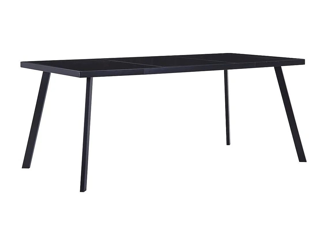 Eettafel 160x80x75 cm gehard glas zwart