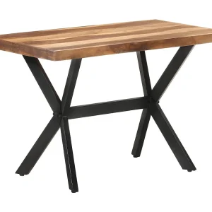 Eettafel 120x60x75 cm massief hout met honingkleurige afwerking Eettafel 120x60x75 cm massief hout met honingkleurige afwerking