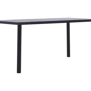 Eettafel 160x80x75 cm MDF zwart en betongrijs Eettafel 160x80x75 cm MDF zwart en betongrijs