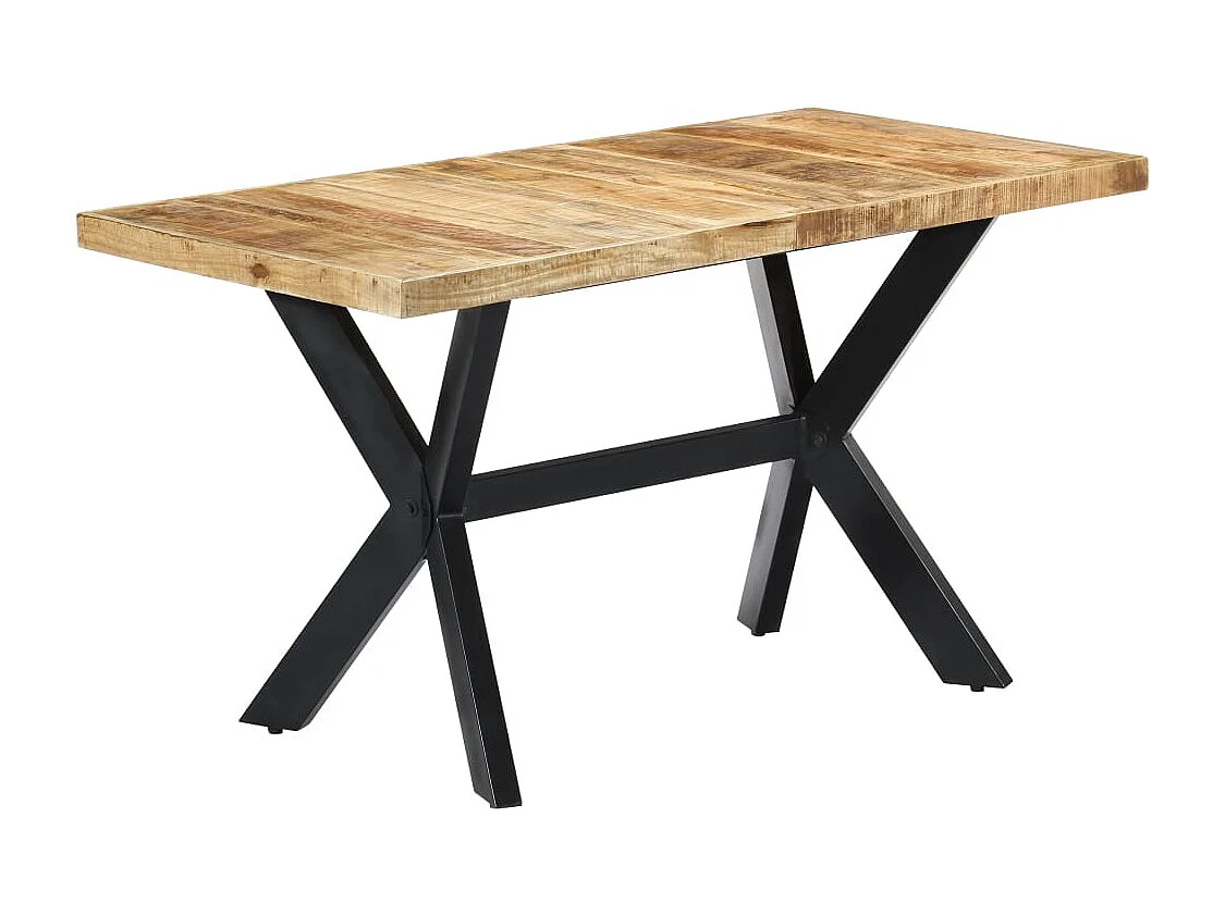 Eettafel 140x70x75 cm massief ruw mangohout