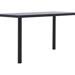 Eettafel 140x70x75 cm MDF zwart en betongrijs Eettafel 140x70x75 cm MDF zwart en betongrijs