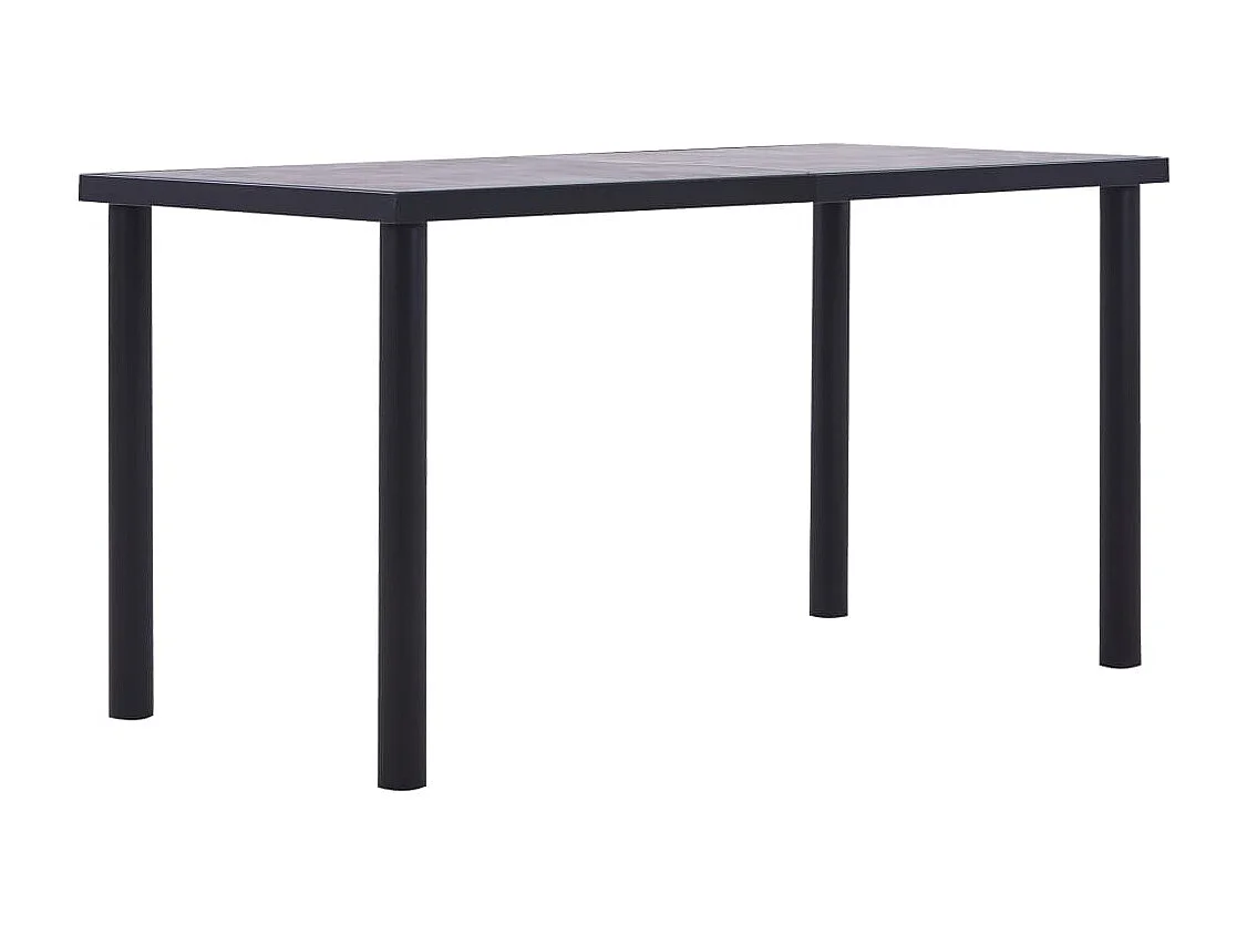 Eettafel 140x70x75 cm MDF zwart en betongrijs