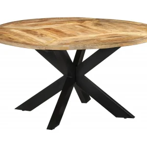 Eettafel Ø150×76 cm massief ruw mangohout Eettafel Ø150×76 cm massief ruw mangohout